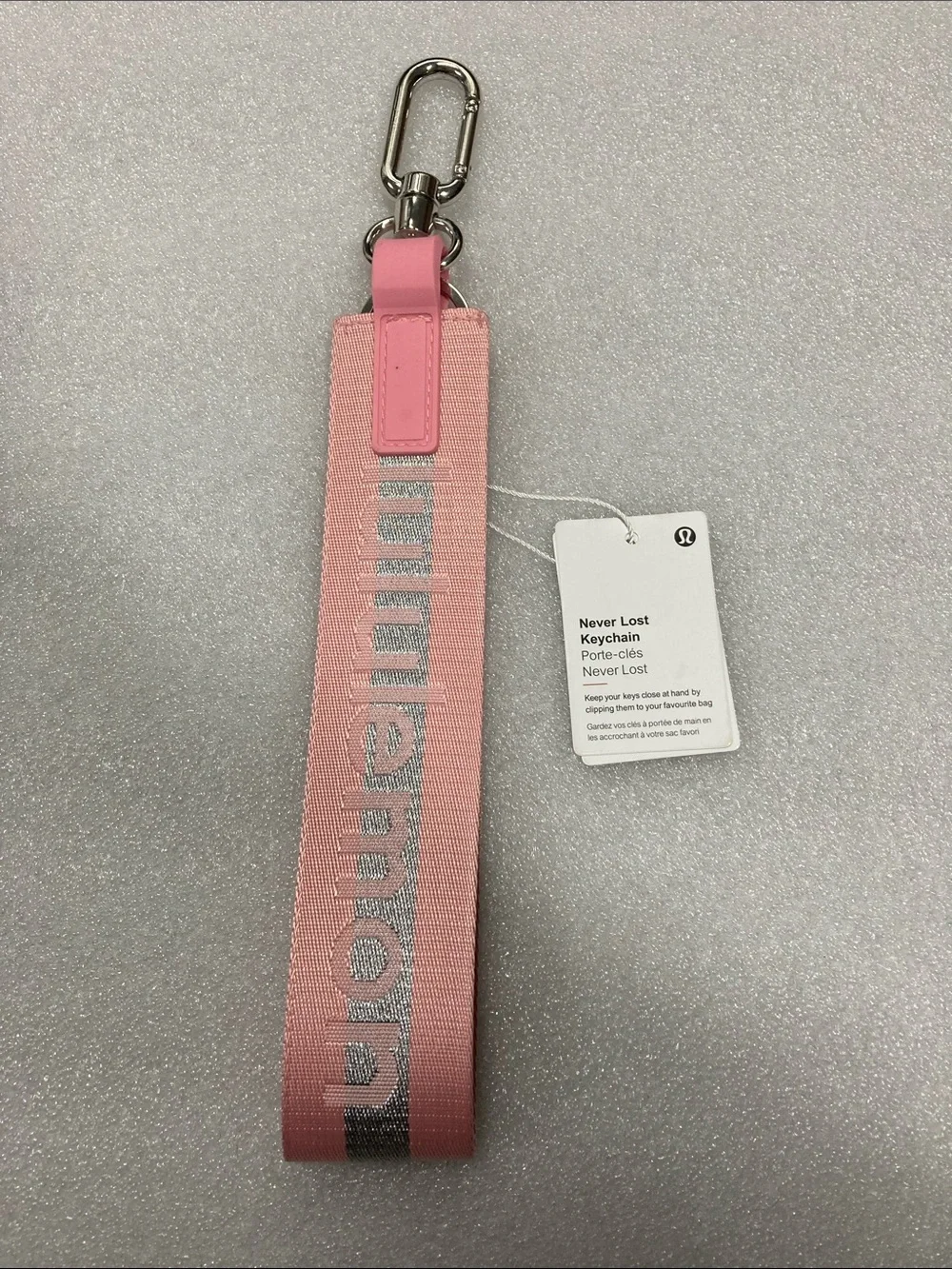 lululemon athletica Pink Never Lost Keychain Wristlet